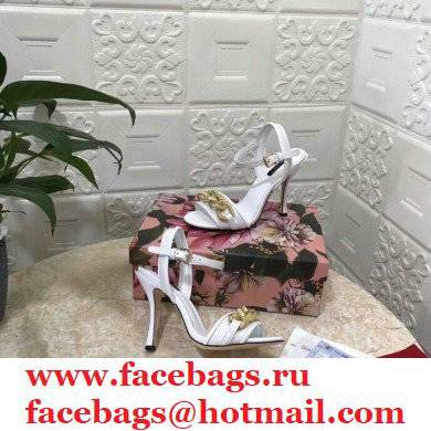 Dolce  &  Gabbana Heel 10.5cm Leather Chain Sandals White 2021
